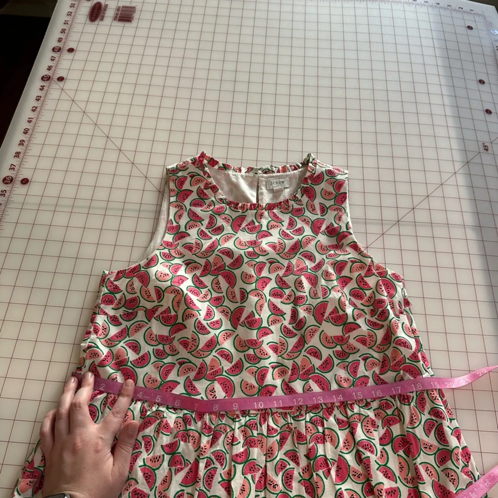J.Crew size 4 white and pink watermelon summer pattern flowy dress